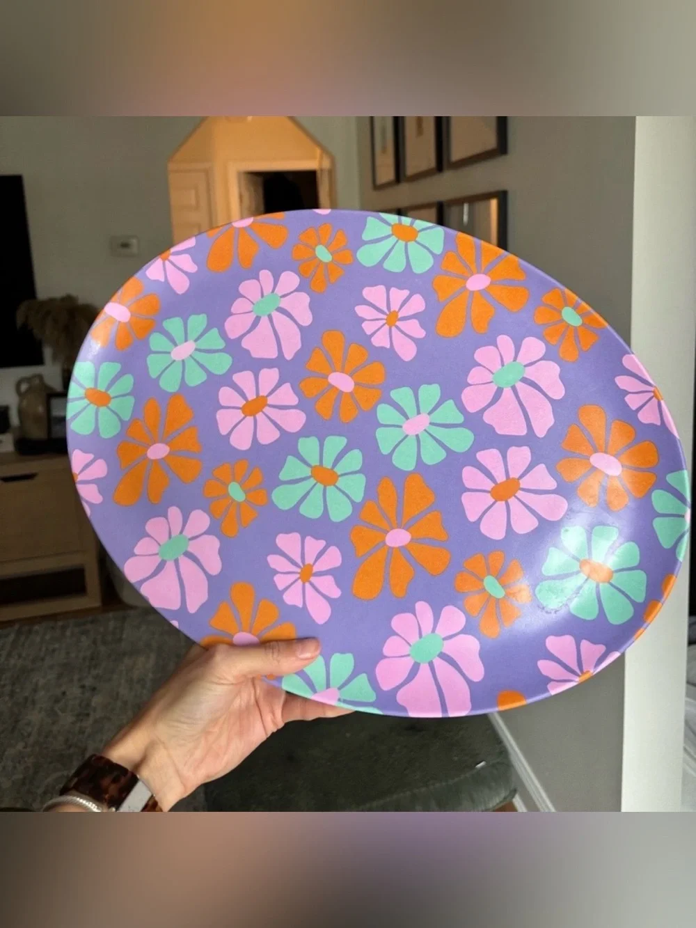 Target hippie fun floral BBQ serving tray never used